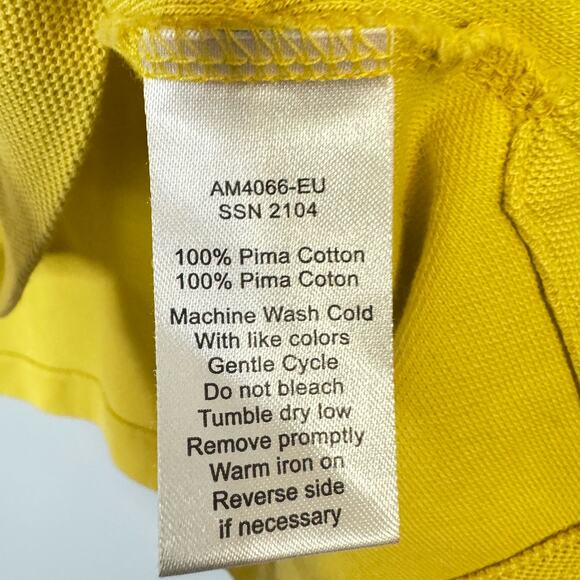 ATM Men's Pima Cotton Short Sleeve Knit Polo Shirt Collared Yellow Size XL - Picture 5 of 6